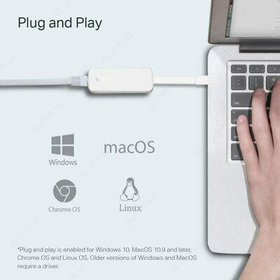 Gigabit chekilgan tarmoq adapteri TP-Link UE300C RJ45 USB C 3.0